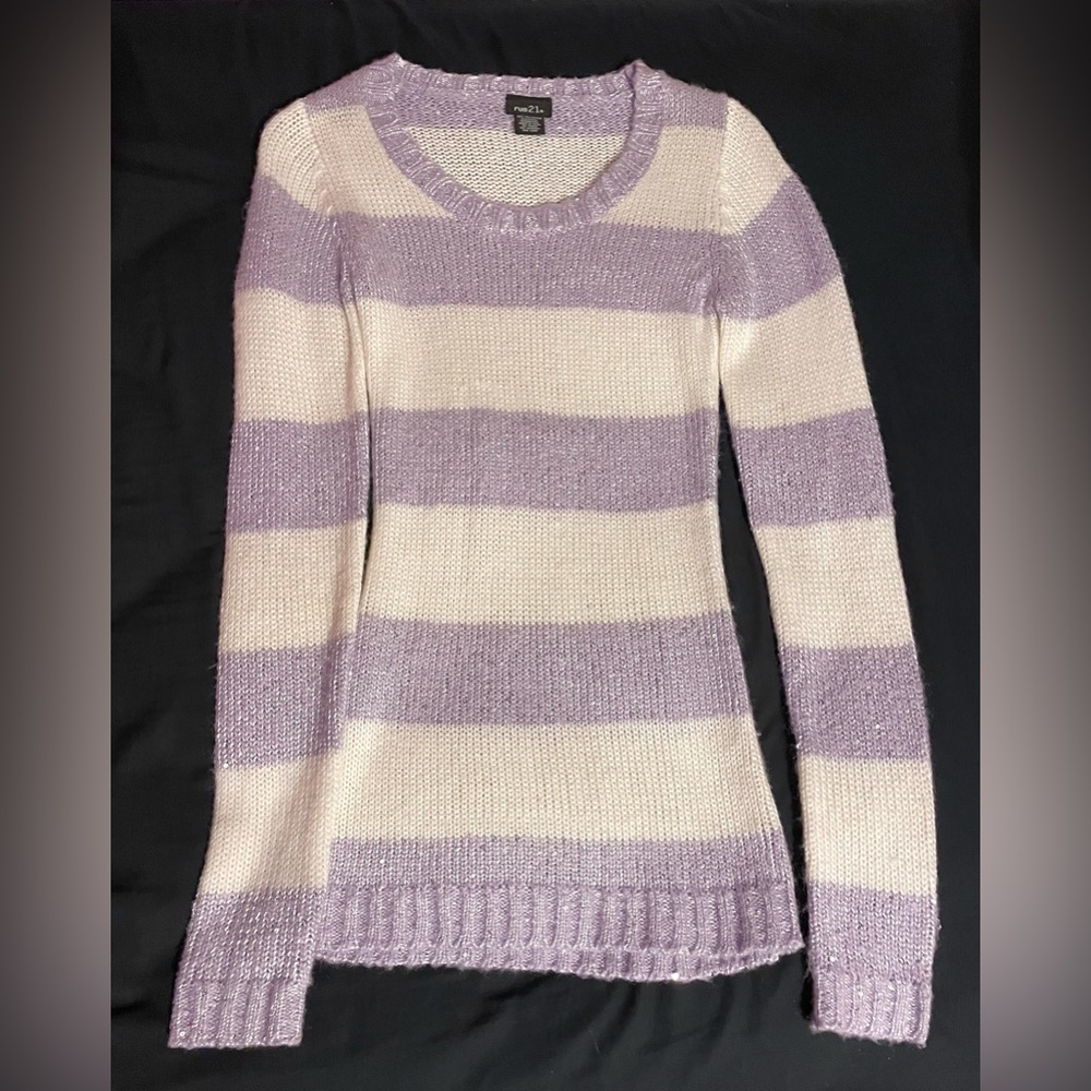 Lilac Purple Striped Rue21 Sweater